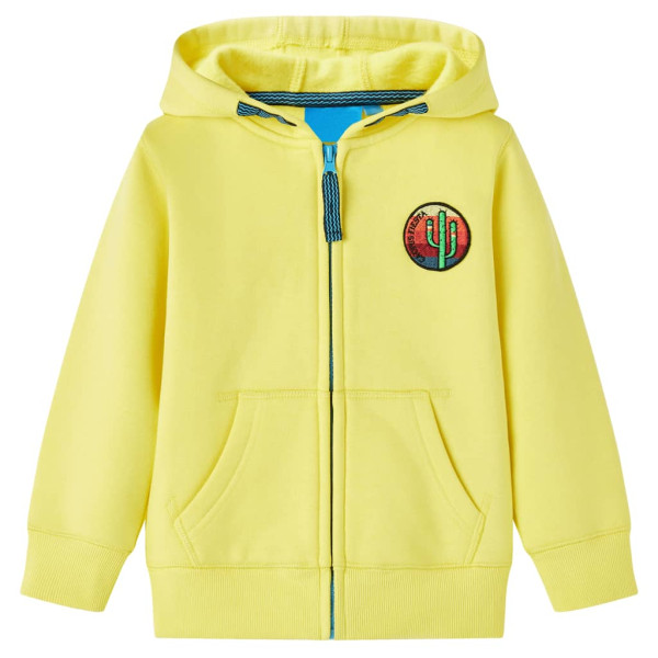 Sudadera para niños con capucha y cremallera amarillo claro 116 D