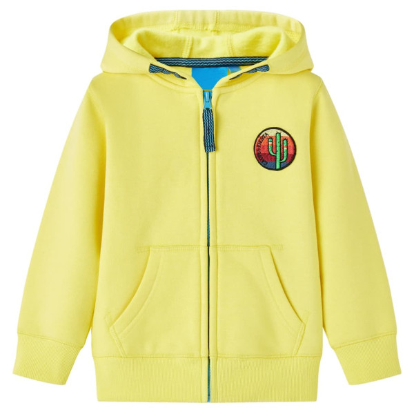 Sudadera para niños con capucha y cremallera amarillo claro 140 D