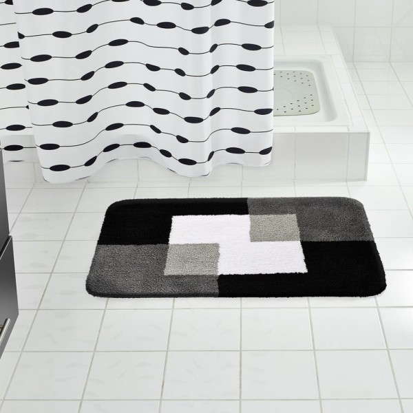 RIDDER Alfombrilla de baño Coins 60x90 cm gris 7103307 D