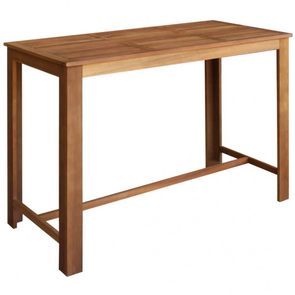 Mesa de bar de madeira maciça de acácia 150x70x105 cm D