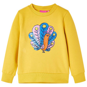 Sudadera niños con diseño pavo real de lentejuelas ocre oscuro 104 D