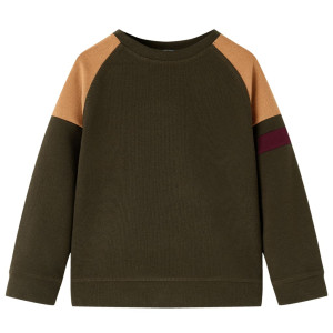 Sudadera para niños caqui oscuro y camel 116 D