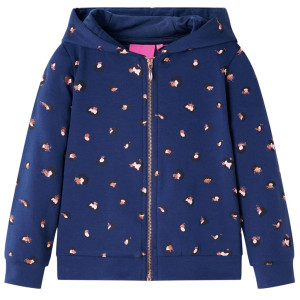 Sudadera para niños con capucha estampado de lunares azul marino 140 D