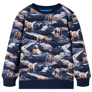 Sudadera para niños con estampado de osos azul marino 104 D