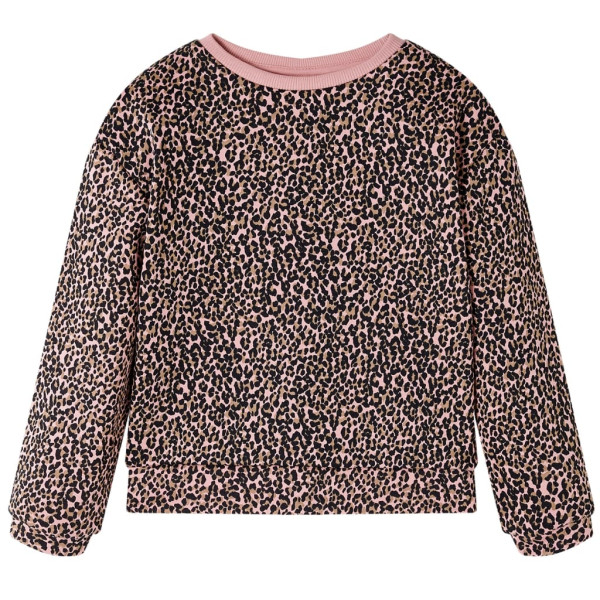 Sudadera para niños con estampado de leopardo rosa medio 116 D