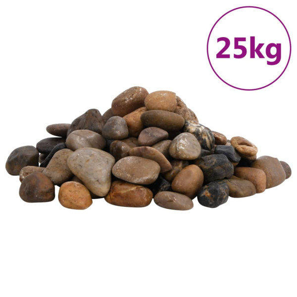 Pedras polidas de cores misturadas 25 kg 2 a 5 cm D