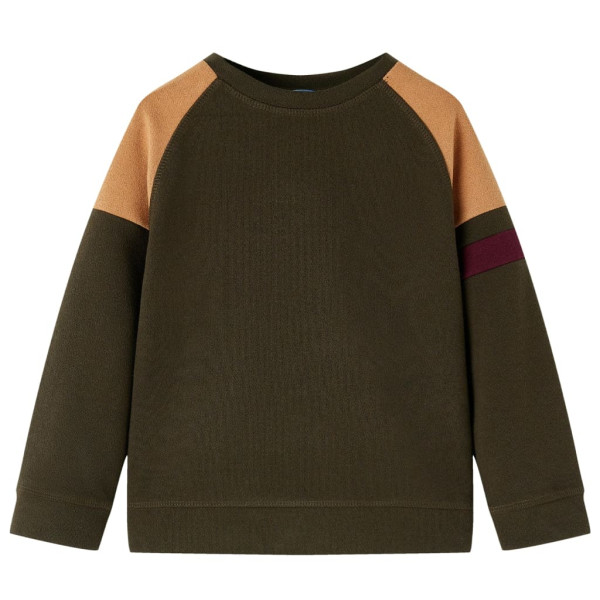 Sudadera para niños caqui oscuro y camel 128 D