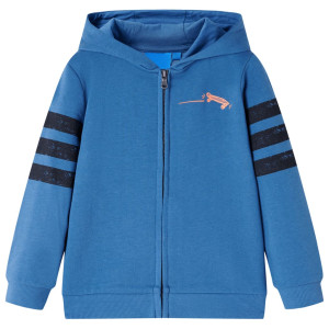 Sudadera para niños con capucha cremallera estampado monopatín azul 92 D