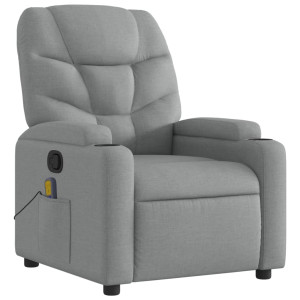 Assento de massagem reclinável de tecido cinza claro D