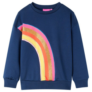 Sudadera para niños con estampado de arco iris azul marino 128 D