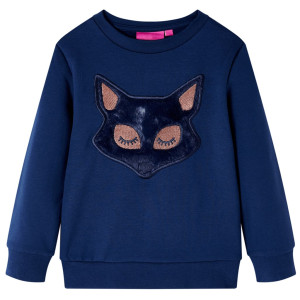 Sudadera para niños con diseño de zorro peludo azul marino 128 D