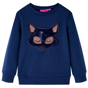 Sudadera para niños con diseño de zorro peludo azul marino 116 D