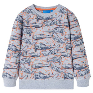 Sudadera para niños con estampado de aviones gris oscuro mélange 92 D