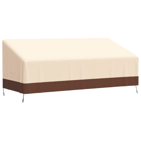 Cubierta de banco de 3 plazas Oxford 600D beige 204x86x48/73 cm D