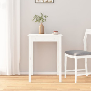 Mesa de jantar madeira maciça de pinho branco 55x55x75 cm D
