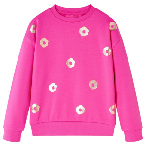 Sudadera para niños con estampado de flores rosa oscuro 92 D