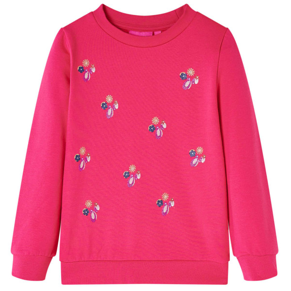 Sudadera para niños estampado purpurina rosa chillón 128 D