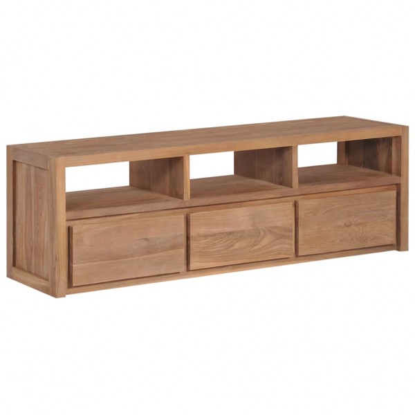 Mobiliário para TV madeira teca maciça acabamento natural 120x30x40 cm D