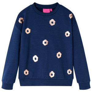 Sudadera para niños con estampado de flores azul marino 92 D