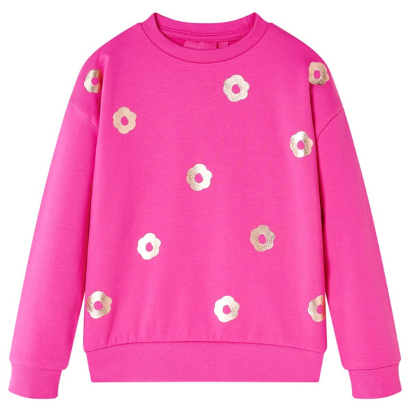 Sudadera para niños con estampado de flores rosa oscuro 104 D