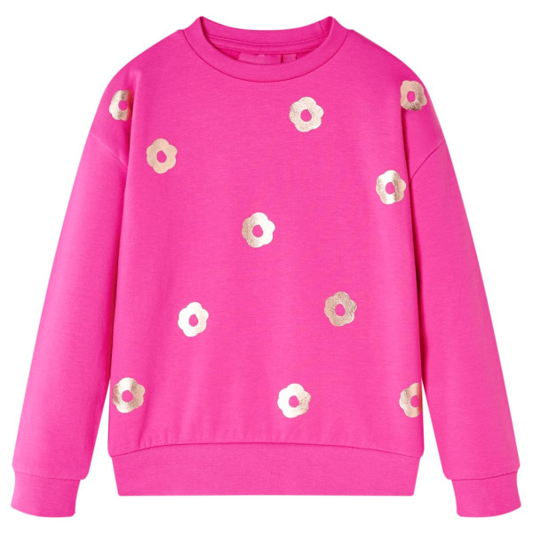 Sudadera para niños con estampado de flores rosa oscuro 128 D