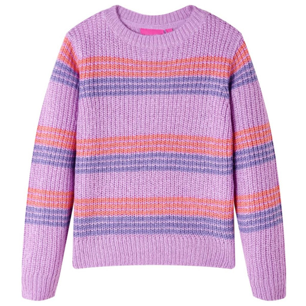 Jersey de punto para niños con rayas color lila y rosa 92 D