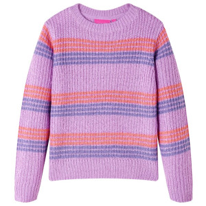 Jersey de punto para niños con rayas color lila y rosa 116 D