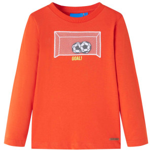 Camiseta niños manga larga diseño portería fútbol naranja brillante 92 D