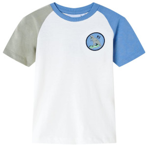 Camiseta para niños con insignia de dinosaurio color crudo 104 D