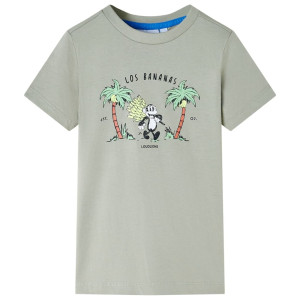 Camiseta para niños con estampado de mono caqui claro 104 D