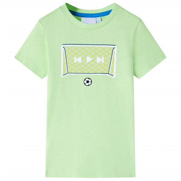 Camiseta para niños con dibujo portería de fútbol verde lima 128 D