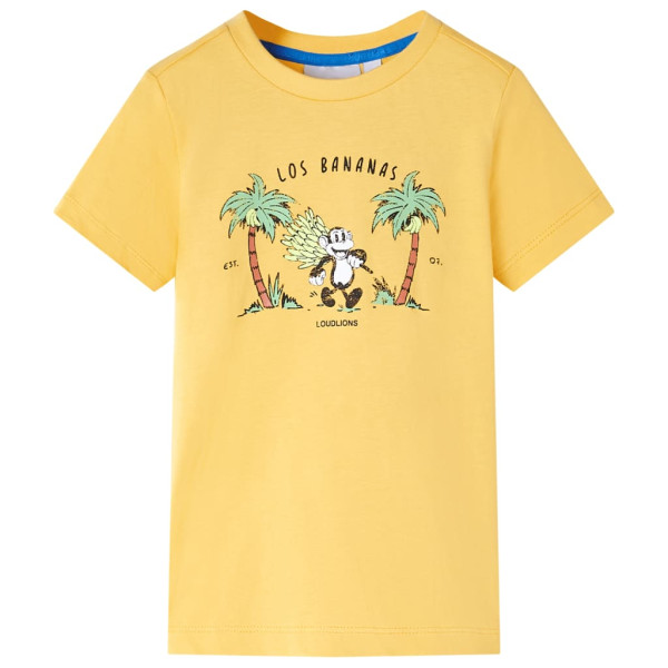 Camiseta infantil com estampa de macaco ocre claro 140 D