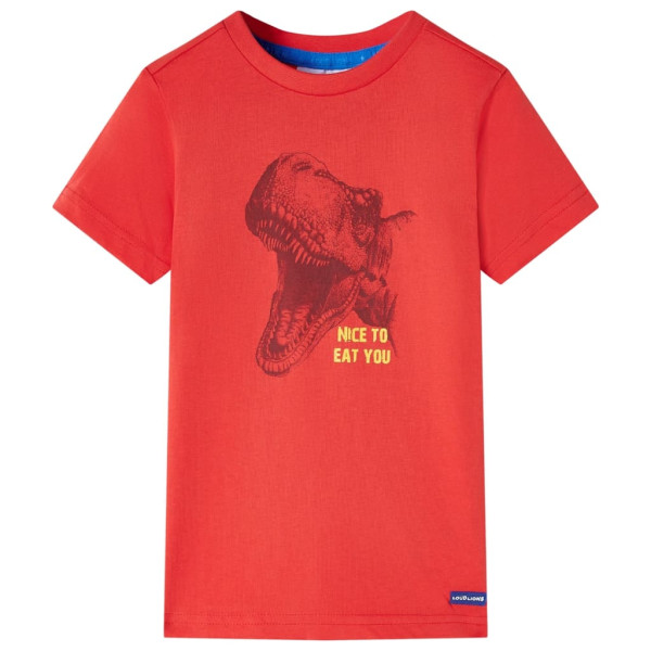 Camiseta infantil com estampa de dinossauro vermelho 92 D