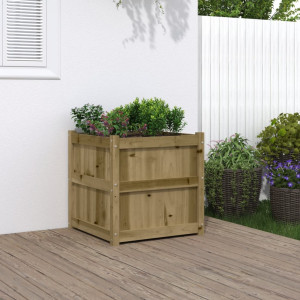 Jardinera de madera maciza de pino impregnada 60x60x60 cm D