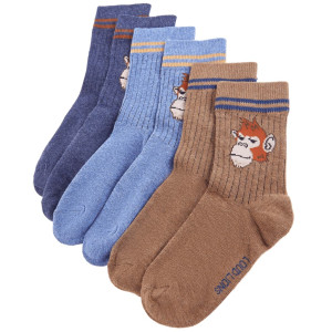 Calcetines para niños 5 pares con estampado de mono EU 30-34 D