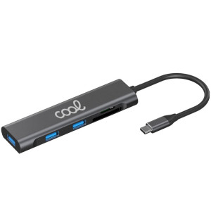 Hub Tipo-C Universal COOL 5 en 1 Aluminio (3 x USB 3.0 + SD + Micro SD) D