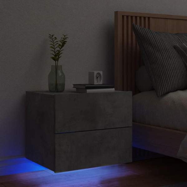 Mesa de noite de parede com luzes LED cinza de concreto D