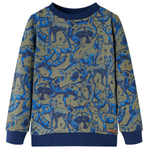 Sudadera para niños con estampado de raches y zorros caqui 104 D