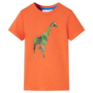 Camiseta para niños con estampado de jirafa naranja 92 D