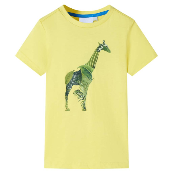 Camiseta infantil com estampa de girafa amarela 116 D