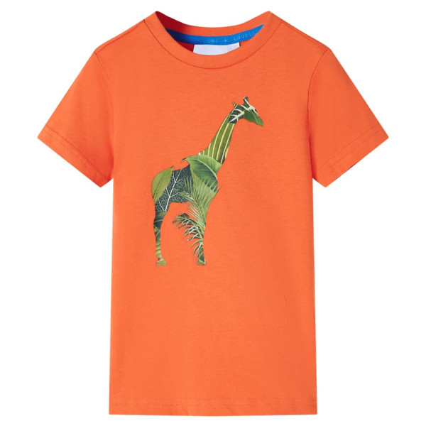 Camiseta infantil com estampa de girafa laranja 104 D