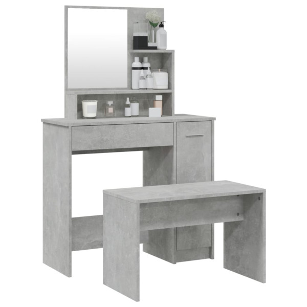 Conjunto de gaveta cinza de concreto 86.5x35x136 cm D