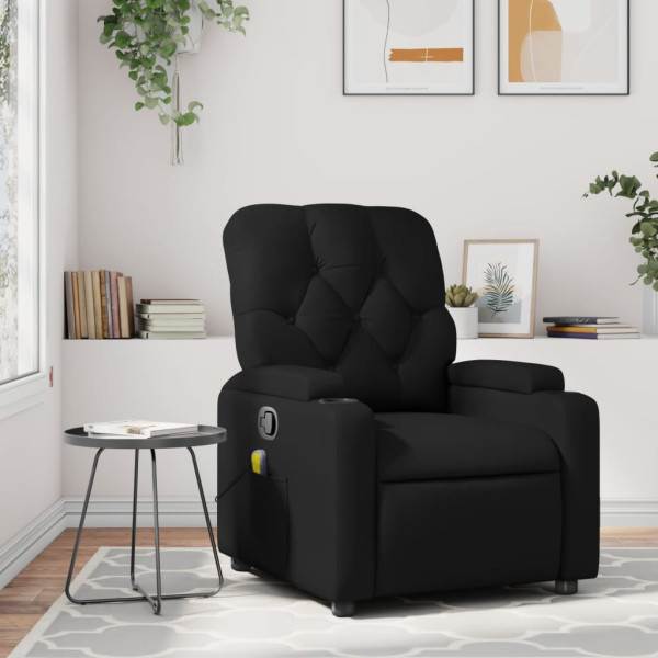 Assento de massagem reclinável de couro sintético preto D