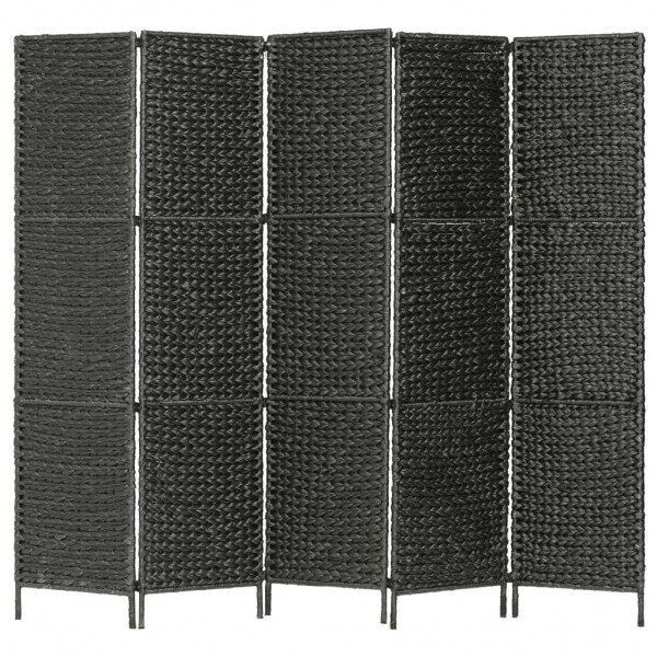 Biombo divisor 5 paneles jacinto de agua negro 193x160 cm D