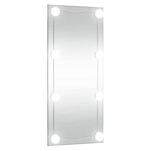 Espejo de pared rectangular con luces LED vidrio 50x100 cm D