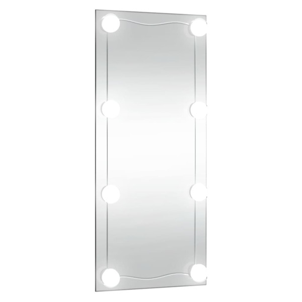 Espejo de pared rectangular con luces LED vidrio 50x100 cm D