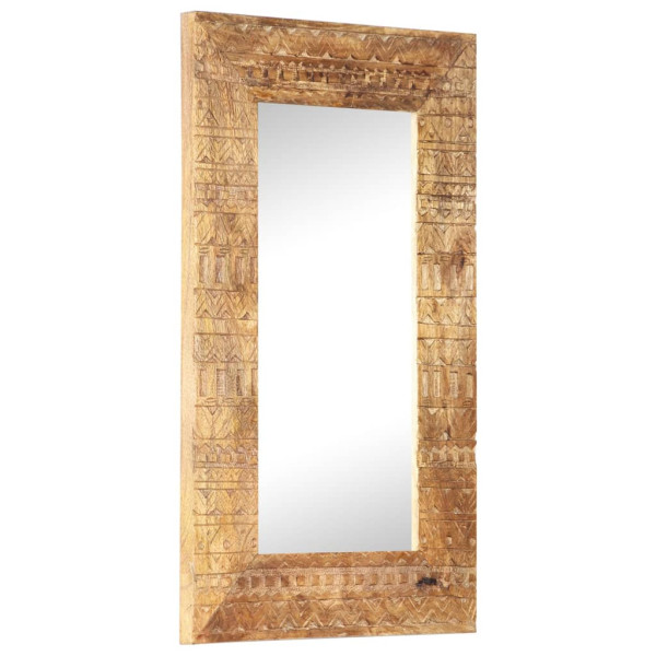 Espelho de madeira maciça de mangue 80x50x11 cm D
