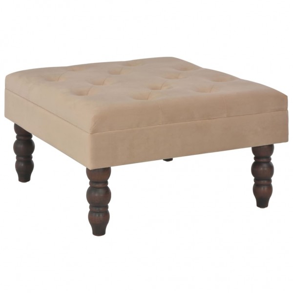 Taburete beige 60x60x36 cm terciopelo D
