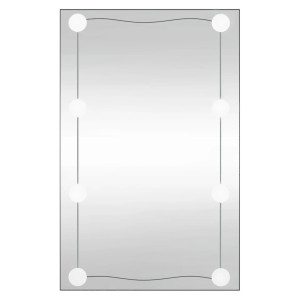 Espejo de pared rectangular con luces LED vidrio 40x60 cm D