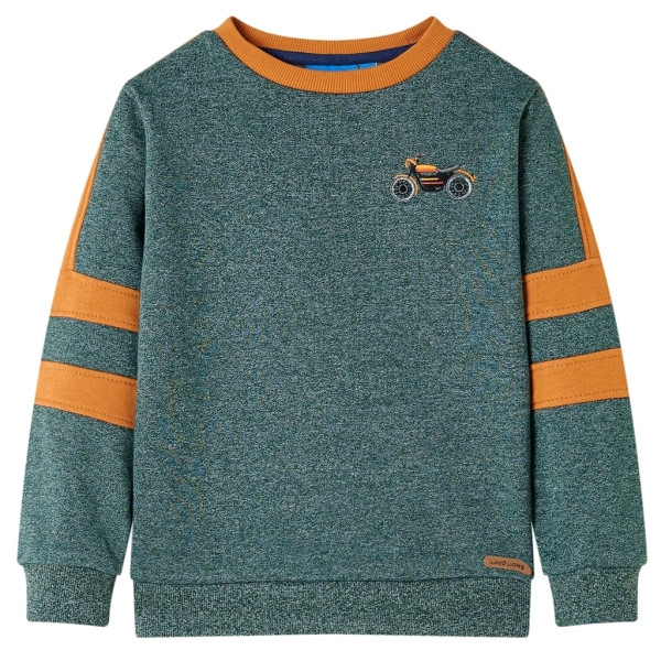 Sudadera para niños verde oscuro melange 92 D